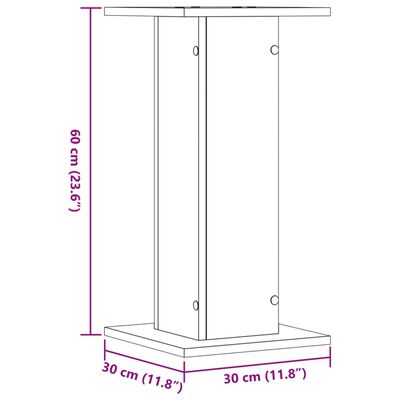 vidaXL Speaker Stands 2 pcs Smoked Oak 30x30x60 cm Engineered Wood