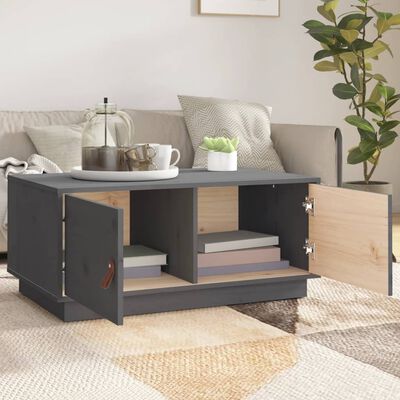 vidaXL Coffee Table Grey 80x50x35 cm Solid Wood Pine