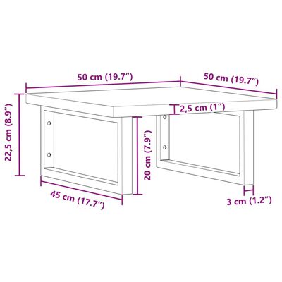 vidaXL Basin Shelf Wall Mounted Steel and Solid Wood Oak