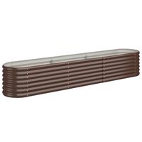 vidaXL Garden Raised Bed Powder-coated Steel 224x40x36 cm Brown