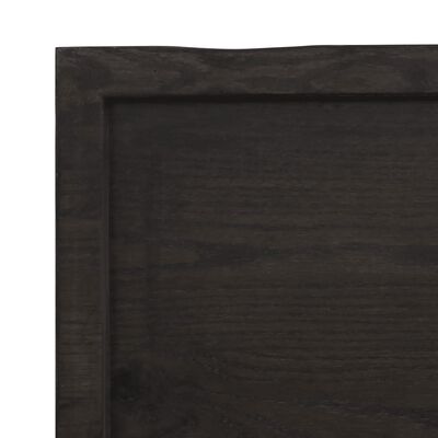 vidaXL Bathroom Countertop Dark Brown 220x60x(2-6) cm Treated Solid Wood