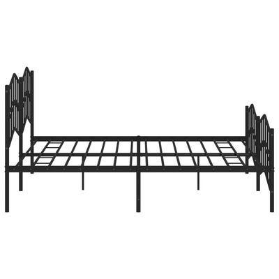 vidaXL Metal Bed Frame without Mattress with Footboard Black 193x203 cm