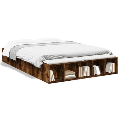 vidaXL Bed Frame without Mattress Smoked Oak 160x200 cm