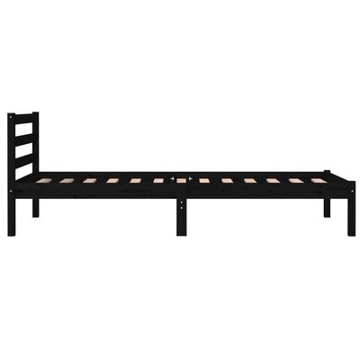 vidaXL Bed Frame without Mattress 75x190 cm Small Single Black Small Single