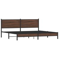 vidaXL Metal Bed Frame without Mattress Brown Oak 193x203 cm