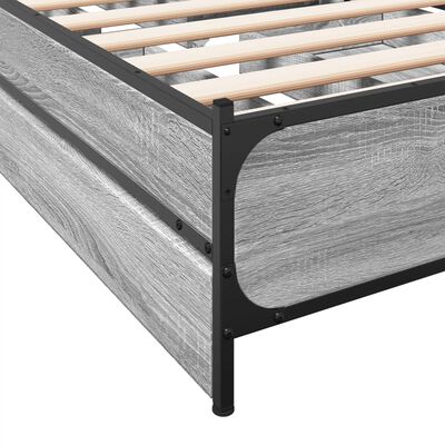 vidaXL Bed Frame with Drawers without Mattress Grey Sonoma 90x200 cm