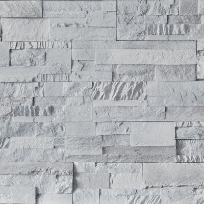 vidaXL Wallpaper 3D Stone Look Light Grey 10x0.53 m Non-woven