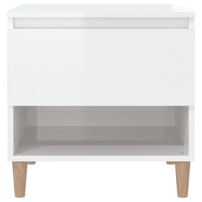 vidaXL Bedside Tables 2 pcs High Gloss White 50x46x50 Engineered Wood