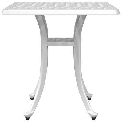 vidaXL Garden Table White 53x53x53 cm Cast Aluminium