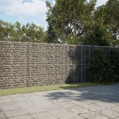 vidaXL Gabion Basket with Cover 950x100x200 cm Galvanised Iron