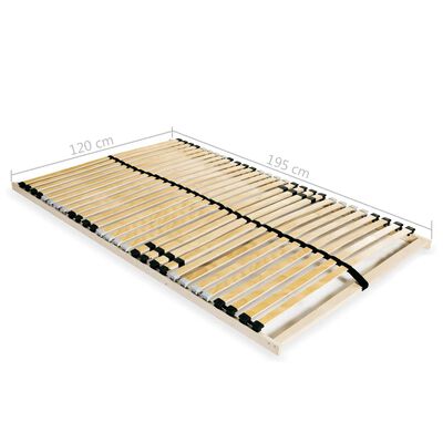 vidaXL Slatted Bed Base without Mattress with 28 Slats 7 Zones 120x200 cm