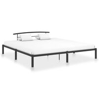 vidaXL Bed Frame without Mattress Black Metal 180x200 cm Super King