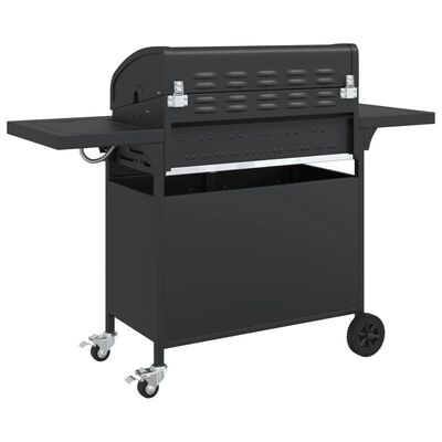 vidaXL Gas BBQ Grill with 7 Burners Black Powder-coated Steel