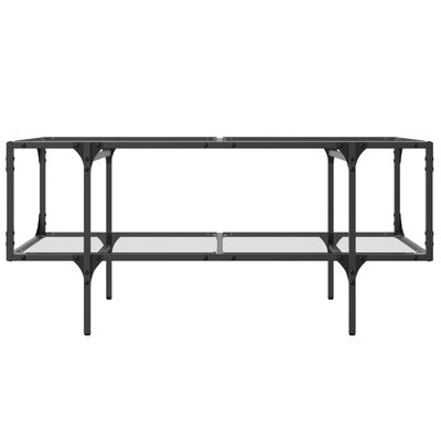 vidaXL Coffee Table with Transparent Glass Top 98.5x50x45 cm Steel