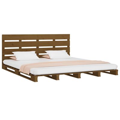 vidaXL Bed Frame without Mattress Honey Brown 150x200 cm King Size Solid Wood Pine