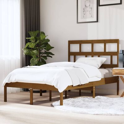 vidaXL Bed Frame without Mattress Honey Brown Solid Wood 120x200 cm (810015+814187)