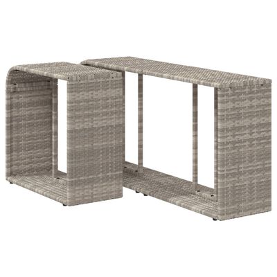 vidaXL Storage Shelves 2 pcs Light Grey Poly Rattan