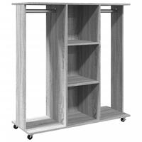 vidaXL Wardrobe with Wheels Grey Sonoma 102x38x110 cm Engineered Wood