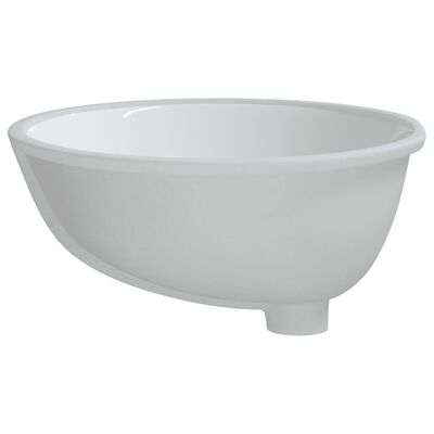 vidaXL Bathroom Sink White 49x40.5x21 cm Oval Ceramic