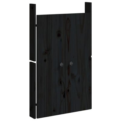 vidaXL Outdoor Kitchen Doors 2 pcs Black 50x9x82 cm Solid Wood Pine