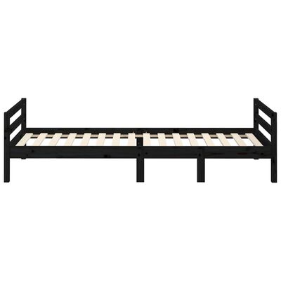 vidaXL Bed Frame without Mattress Black 90x190 cm Single Solid Wood Pine