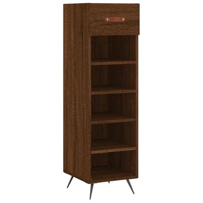 vidaXL Shoe Cabinet Brown Oak 30x35x105 cm Engineered Wood