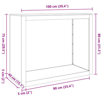 vidaXL Firewood Rack Green 100x40x80 cm Steel