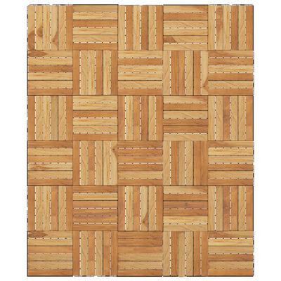 vidaXL Decking Tiles 30 pcs 30x30 cm Solid Wood Teak Vertical Pattern