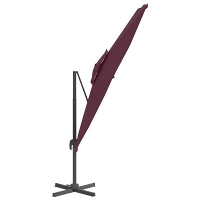 vidaXL Double Top Cantilever Garden Parasol Bordeaux Red 400x300 cm