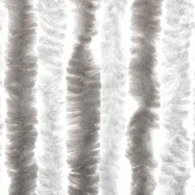 vidaXL Fly Curtain Light Grey and White 100x220 cm Chenille