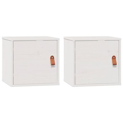 vidaXL Wall Cabinets 2 pcs White 31.5x30x30 cm Solid Wood Pine