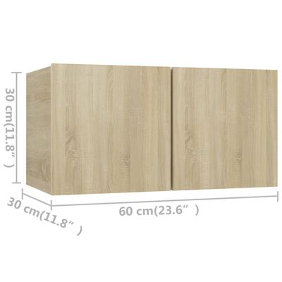 vidaXL 2 Piece TV Cabinet Set Sonoma Oak Engineered Wood