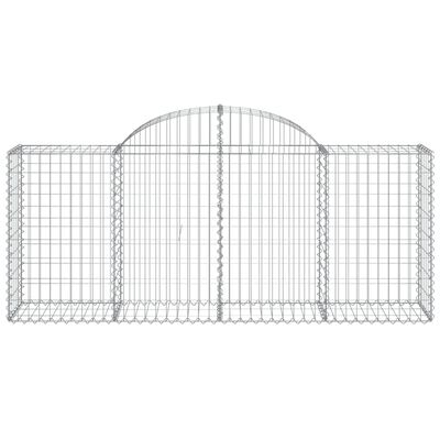 vidaXL Arched Gabion Baskets 13 pcs 200x50x80/100 cm Galvanised Iron