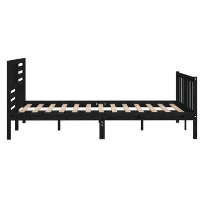 vidaXL Bed Frame without Mattress Black Double Solid Wood