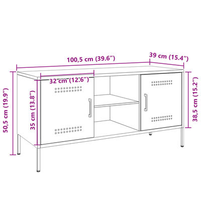 vidaXL TV Cabinet Pink 100.5x39x50.5 cm Steel