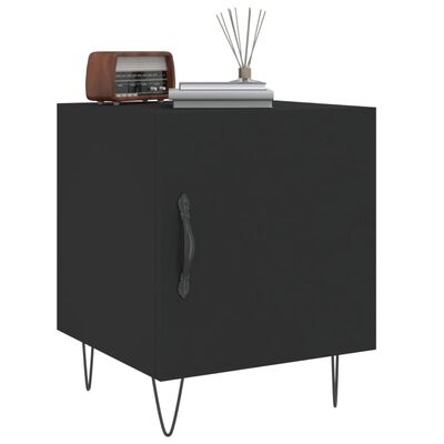 vidaXL Bedside Cabinets 2 pcs Black 40x40x50 cm Engineered Wood