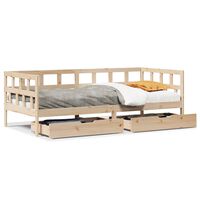 vidaXL Daybed with Drawers without Mattress 90x200 cm Solid Wood