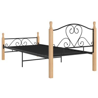 vidaXL Bed Frame without Mattress Black Metal 90x200 cm