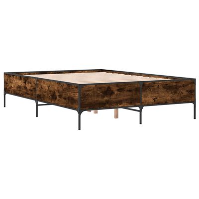 vidaXL Bed Frame without Mattress Smoked Oak 160x200 cm