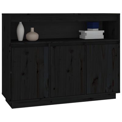 vidaXL Sideboard Black 104.5x34x80 cm Solid Wood Pine