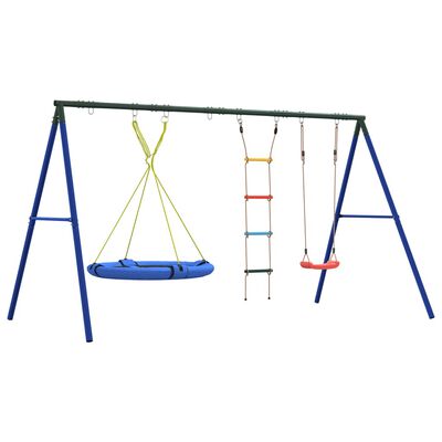 vidaXL Outdoor Swing Set with Swing, Ladder, Saucer Swing