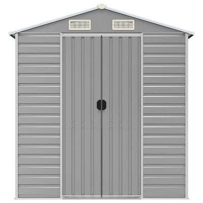 vidaXL Garden Shed Light Grey 191x810x198 cm Galvanised Steel