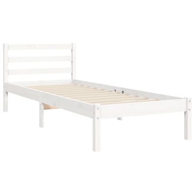 vidaXL Bed Frame without Mattress White 90x200 cm Solid Wood