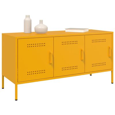 vidaXL TV Cabinet Mustard Yellow 100.5x39x50.5 cm Steel