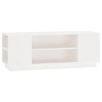 vidaXL TV Cabinet White 110x35x40.5 cm Solid Wood Pine