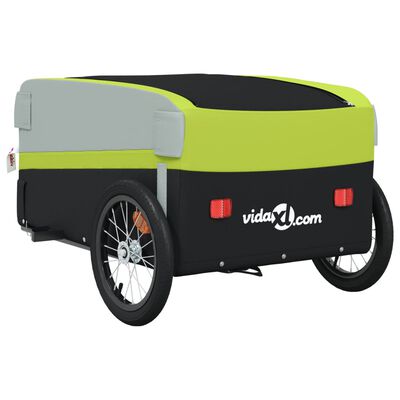 vidaXL Bike Trailer Black and Green 45 kg Iron