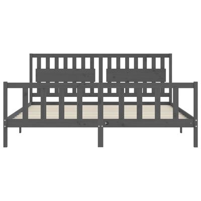 vidaXL Bed Frame without Mattress Grey 200x200 cm Solid Wood Pine