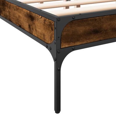 vidaXL Bed Frame without Mattress Smoked Oak 120x200 cm