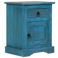 vidaXL Bedside Table Solid Mango Wood 40x30x50 cm Blue