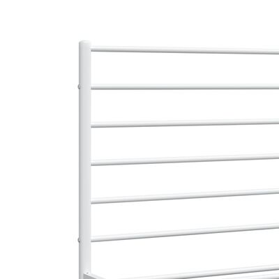 vidaXL Metal Bed Frame without Mattress with Footboard White 140x190 cm